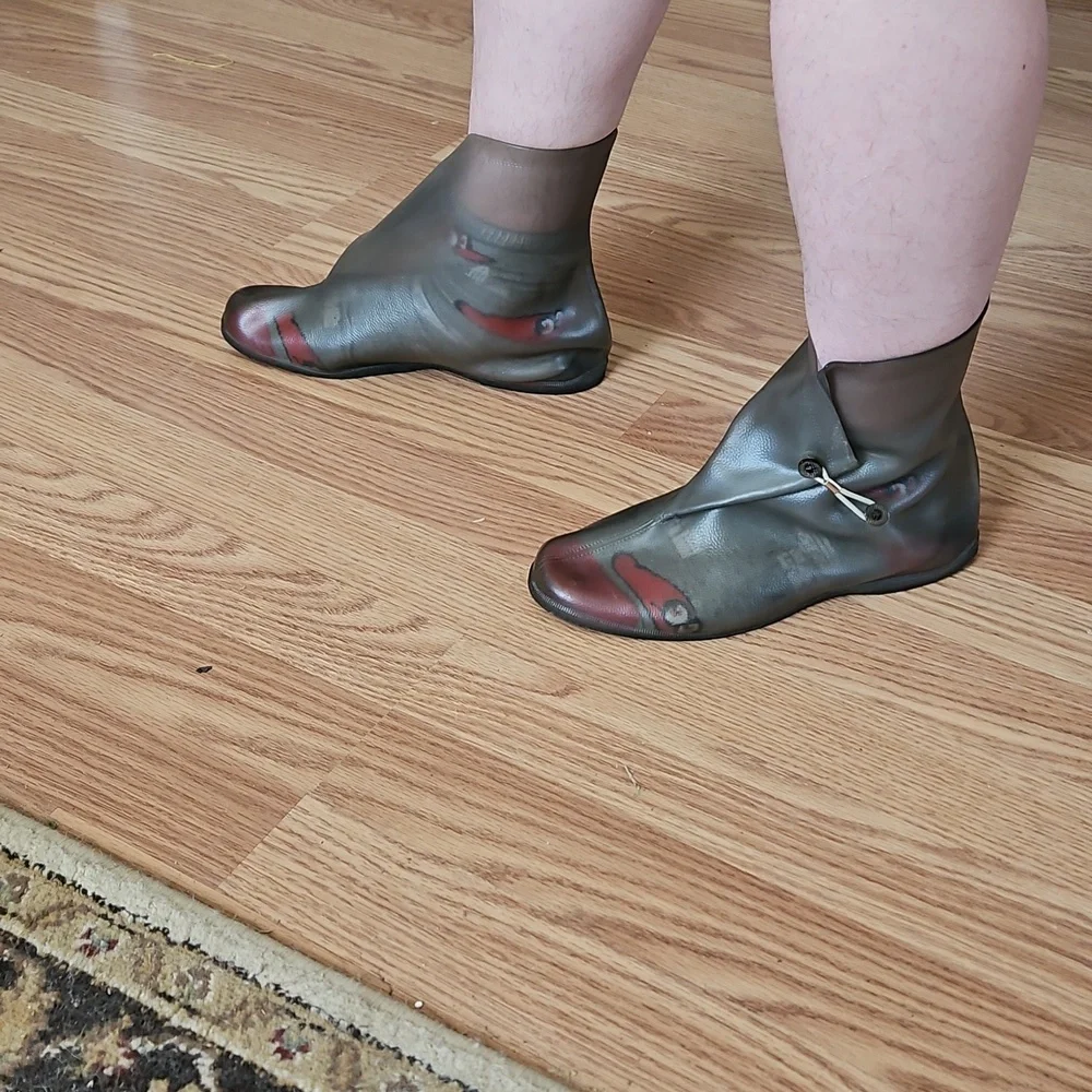 Vintage 50's Red Ball Plyron Snug Up Plastic Boots Size 8 USA MCM